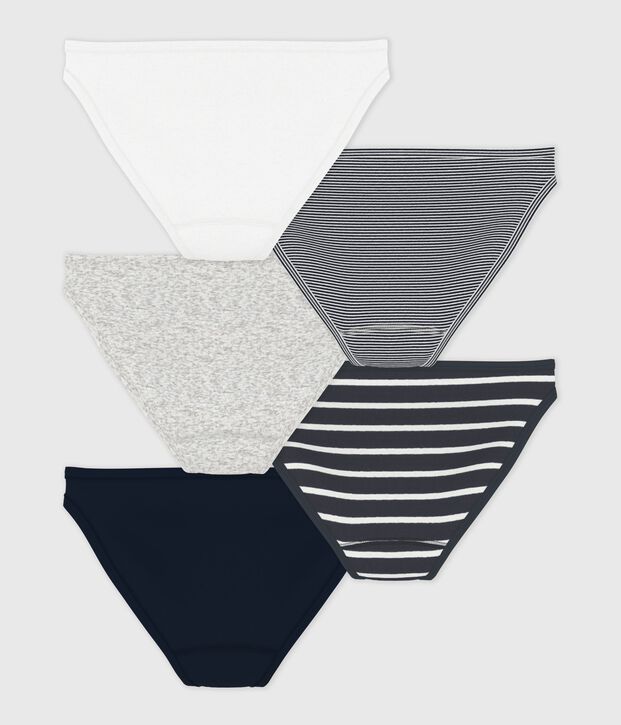 5er-Set Damen-Slips aus Baumwolle vielfarbig