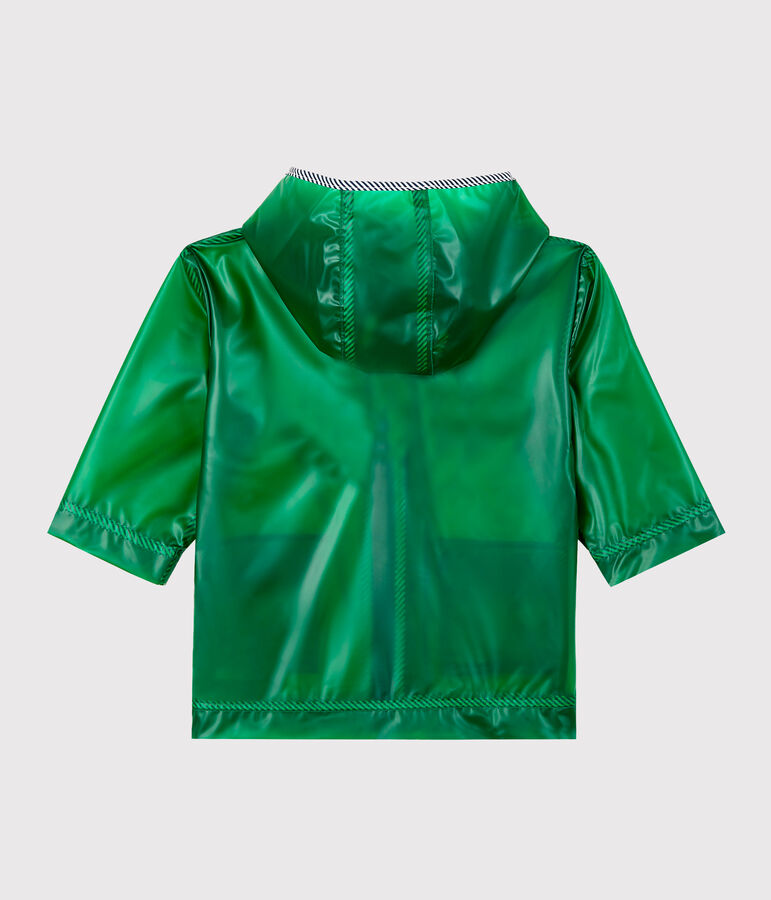 Transparente Unisex-Baby-Regenjacke gr&uuml;n