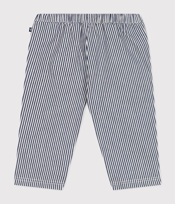 Baby-Hose aus Leinenstoff blau MEDIEVAL/weiss MARSHMALLOW