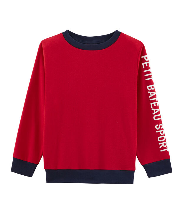 Ripp-Sweatshirt f&uuml;r Jungen rot