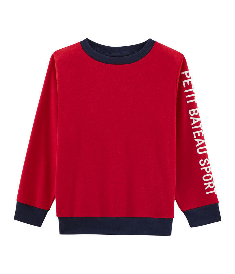 Ripp-Sweatshirt f&uuml;r Jungen rot
