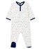 Baby-Strampler aus Molton für Jungen weiss MARSHMALLOW/weiss MULTICO