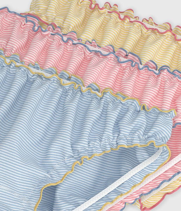 Set Kinder-R&uuml;schenslips aus Baumwolle mit Streifen vielfarbig