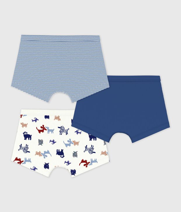 Set Kinder-Boxershorts aus Baumwolle mit &uuml;berzogenem Bund und Hundemotiv vielfarbig