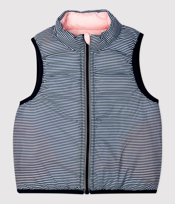 Ärmellose Baby-Steppjacke, wendbar, aus recyceltem Polyester rosa MINOIS