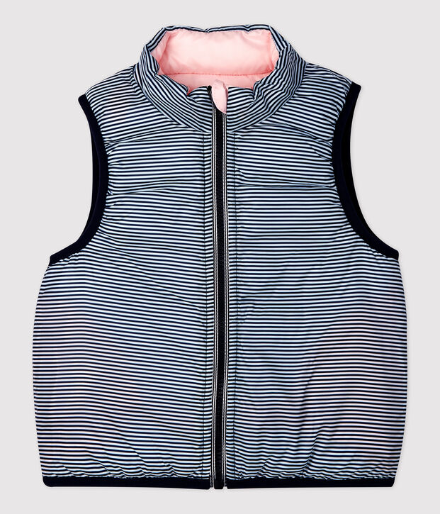 &Auml;rmellose Baby-Steppjacke, wendbar, aus recyceltem Polyester rosa