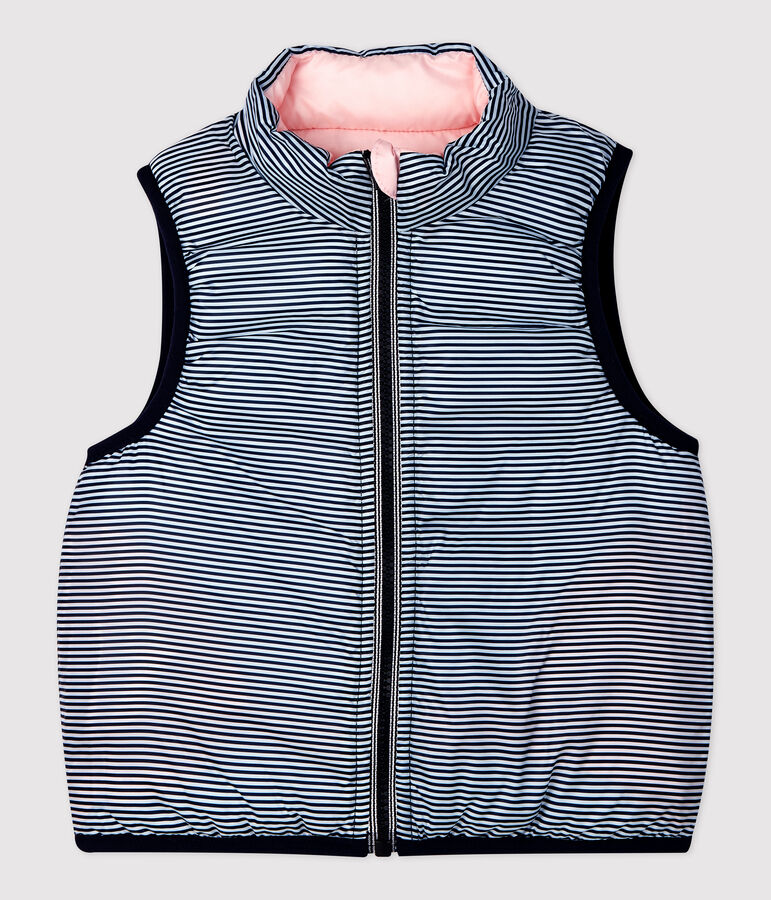 &Auml;rmellose Baby-Steppjacke, wendbar, aus recyceltem Polyester rosa