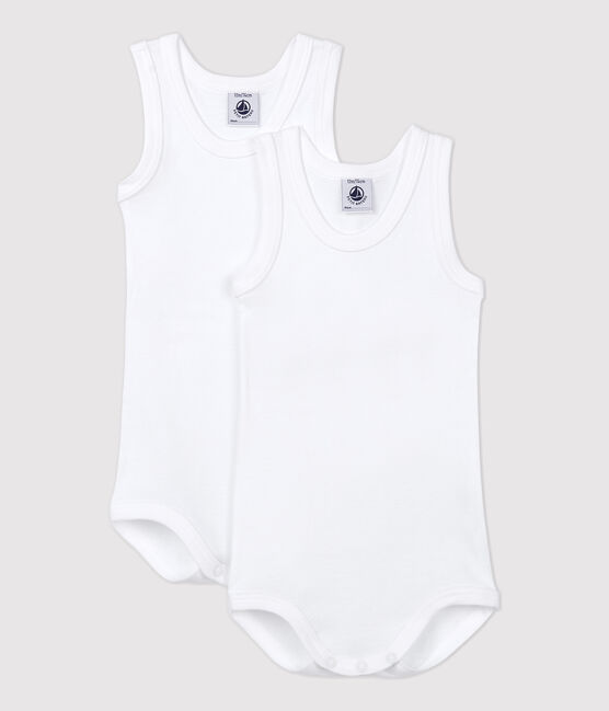2er-Set ärmellose weiße Baby-Bodys variante 1