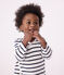 Gestreifter Baby-Pyjama aus Rippstrick weiss/blau