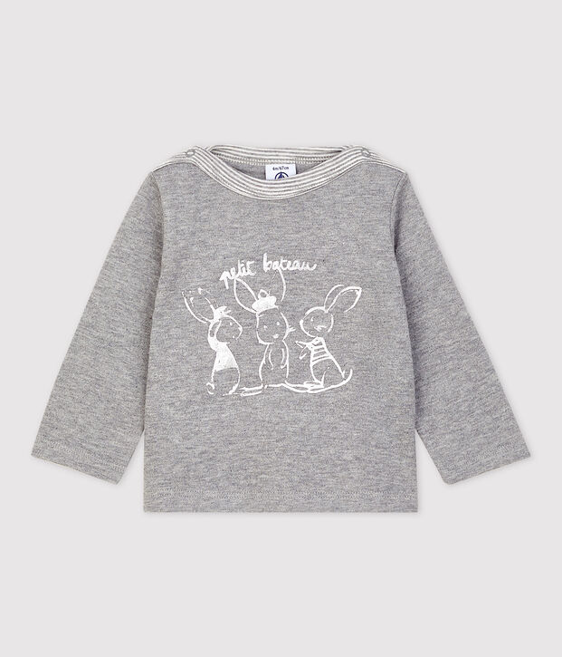 Lang&auml;rmeliges Baby-T-Shirt f&uuml;r Jungen grau