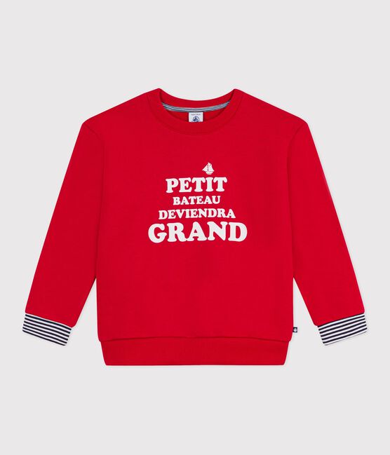 Kinder-Sweatshirt aus gemusterter Baumwolle rot POMPEI