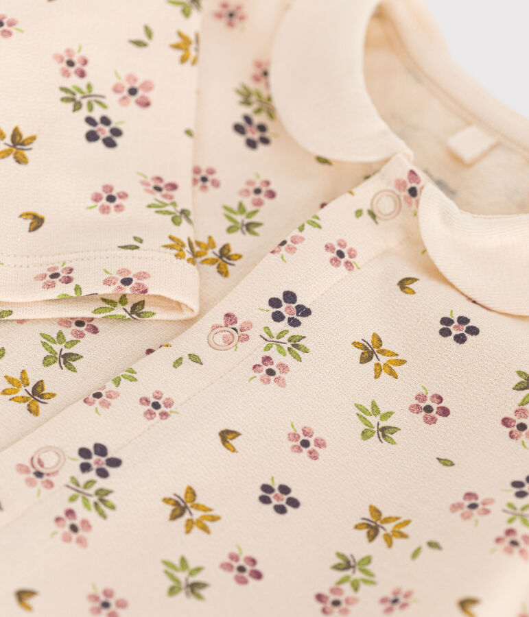 Langer Baby-Overall aus Molton naturfarben/vielfarbig