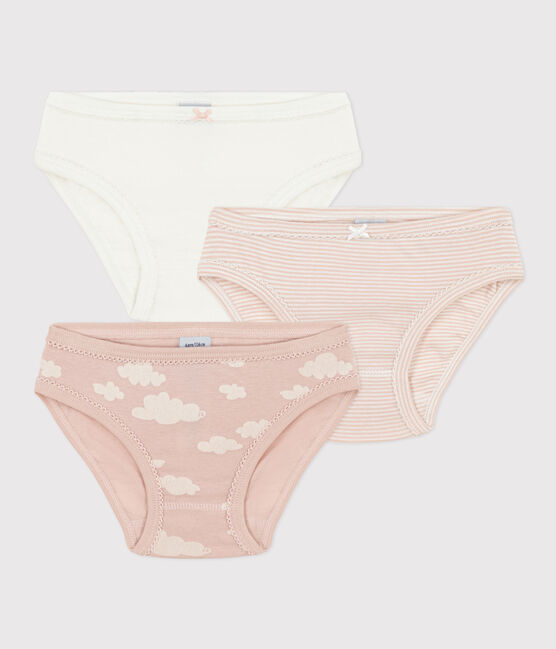 3er-Set Slips aus Baumwolle für kleine Mädchen, mit Wolkenmotiv variante 1