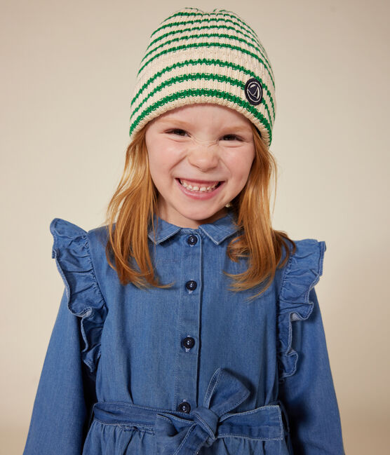 Langärmeliges Kinder-Kleid aus leichtem Denim für Mädchen blau DENIM CLAIR