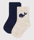 2 Paar Baby-Socken aus Baumwolle mit Wal-Motiv
