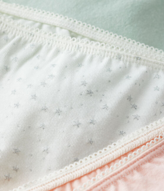 3er-Set Shortys aus Bio-Baumwolle und Elastan mit Pailletten-Print für Mädchen variante 1