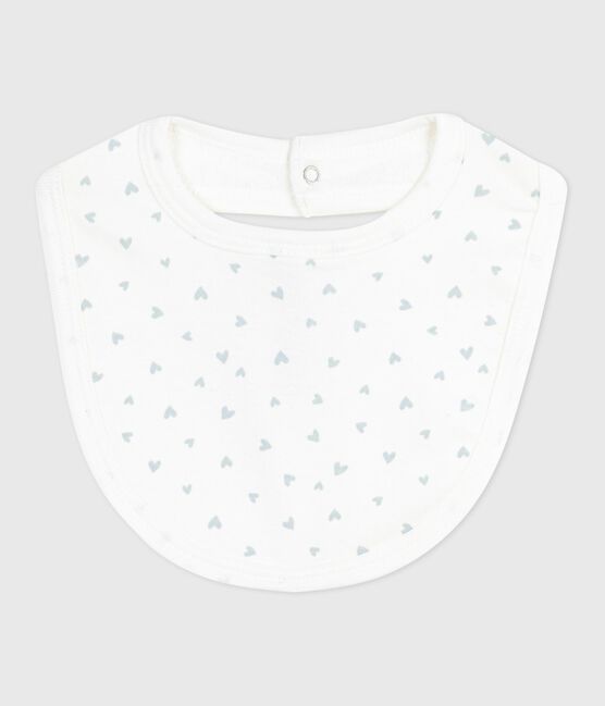 Lätzchen für Neugeborene aus bedruckter Baumwolle blau MARSHMALLOW/weiss GOMME