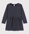 Kinderkleid aus Molton und mit Pünktchen für Mädchen blau SMOKING/ AVALANCHE