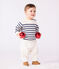 Baby-Pullover im Marine-Look aus Wolle und Baumwolle mit Streifen blau MARSHMALLOW/ SOIR