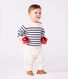 Baby-Pullover im Marine-Look aus Wolle und Baumwolle mit Streifen