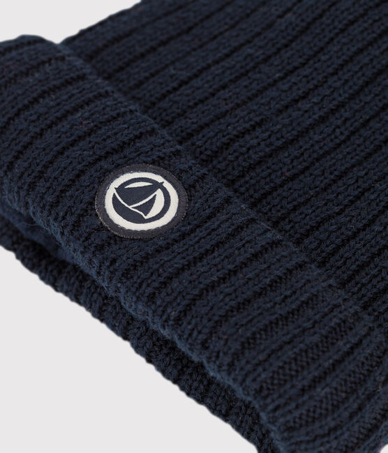 Baby-Mützchen mit Fleece-Fütterung blau SMOKING