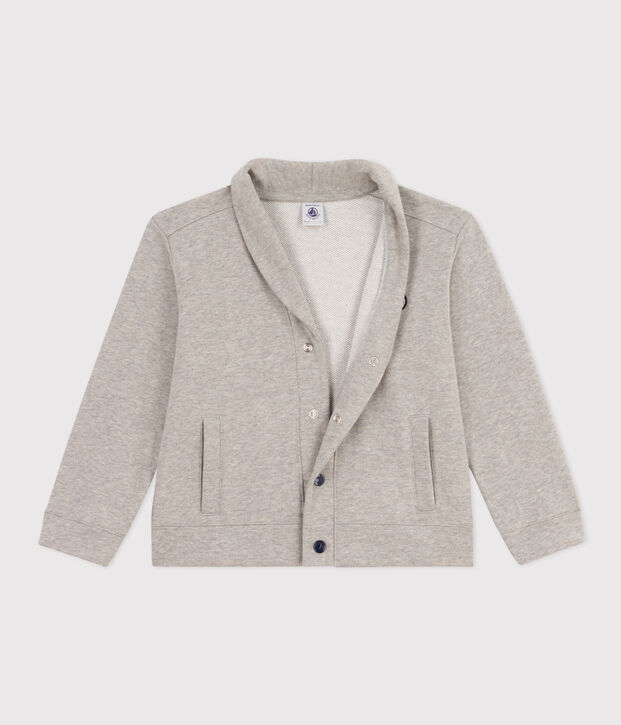 Kinder Cardigan aus Baumwolle f&uuml;r Jungen grau