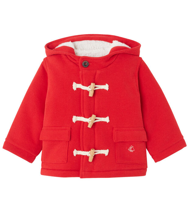 Unisex-Baby-Dufflecoat aus Molton rot