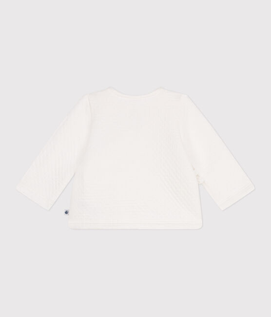 Baby Wickeljacke aus gestepptem Baumwoll-jersey weiss MARSHMALLOW