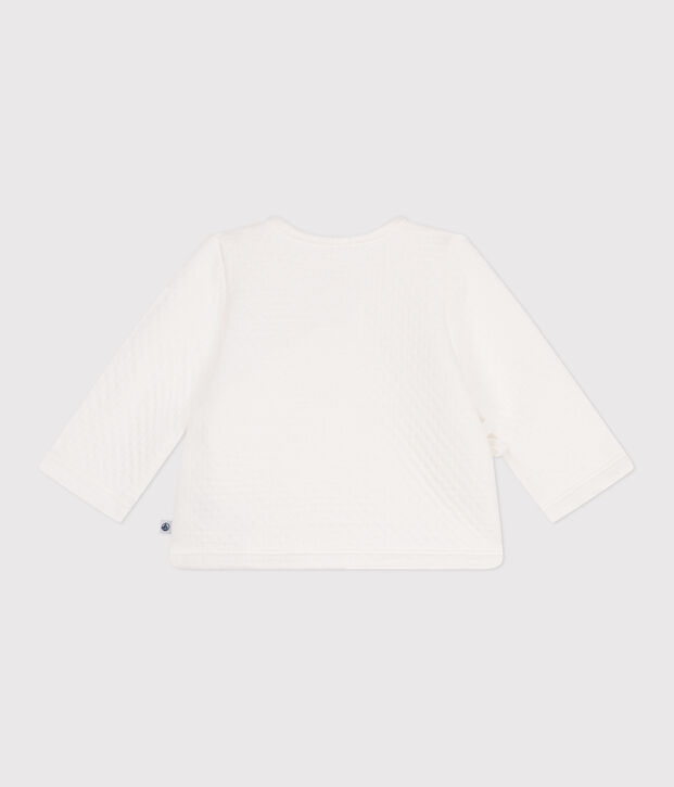 Baby Wickeljacke aus gestepptem Baumwoll-jersey weiss