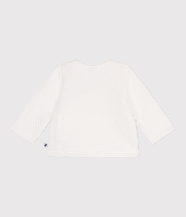 Baby Wickeljacke aus gestepptem Baumwoll-jersey weiss