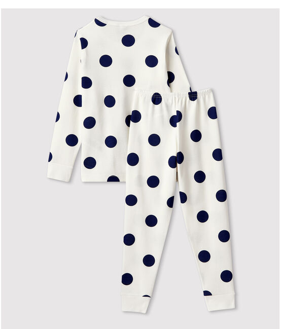 Kinderpyjama aus Bio-Baumwolle mit grafischem Printmuster weiss MARSHMALLOW/blau MEDIEVAL