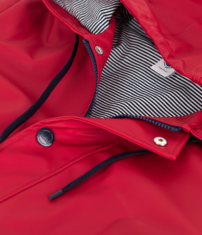 Klassische Regenjacke aus recyceltem Material und Bio-Baumwolle rot