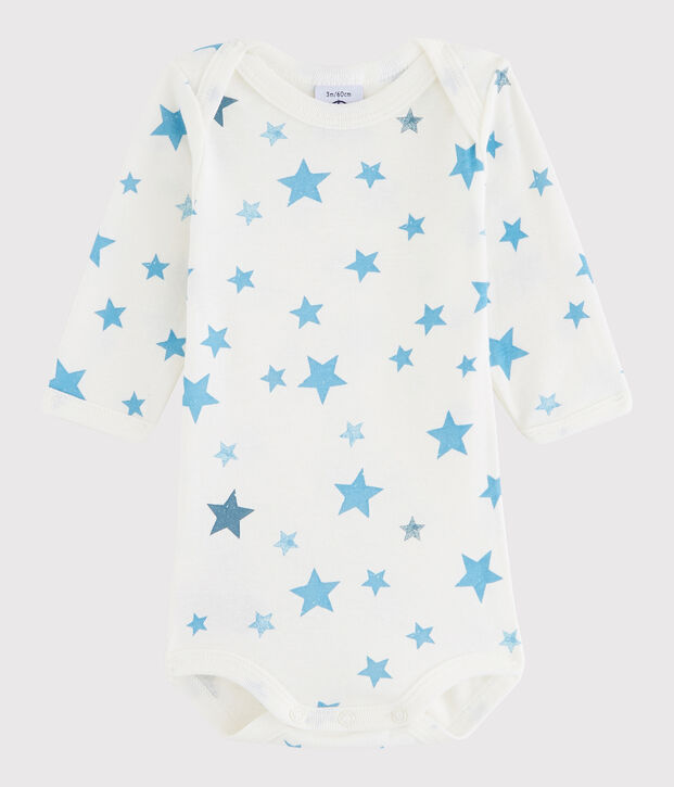 Lang&auml;rmeliger Baby-Body Jungen weiss/vielfarbig