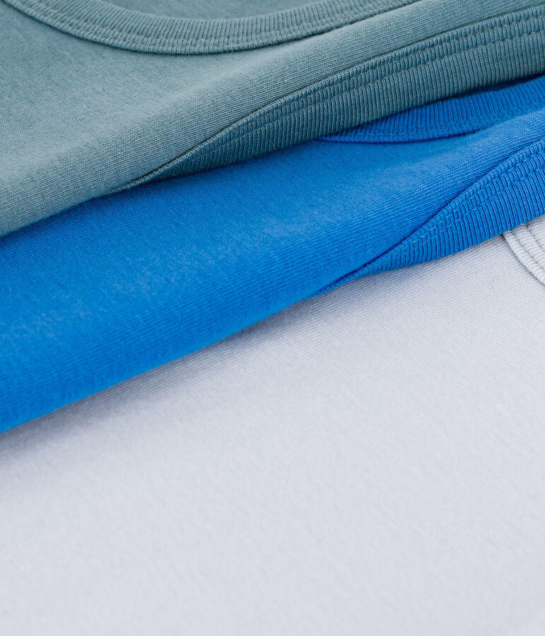 Set Kinder-Unterhemden aus einfarbiger Baumwolle vielfarbig