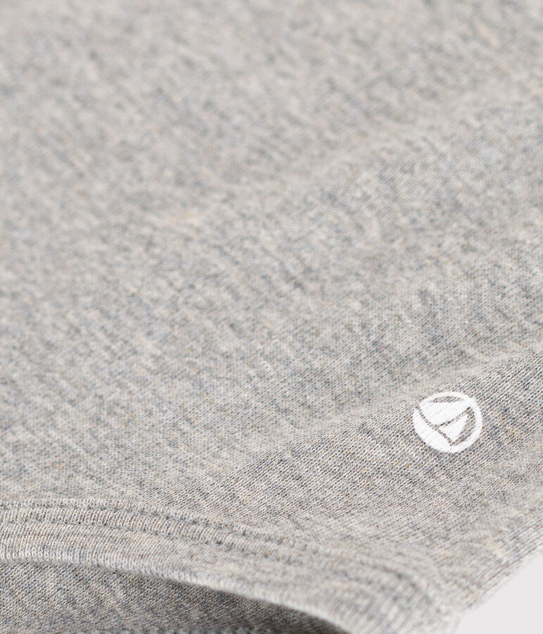 Lang&auml;rmeliger Baby-Body aus Baumwolle mit Kragen grau