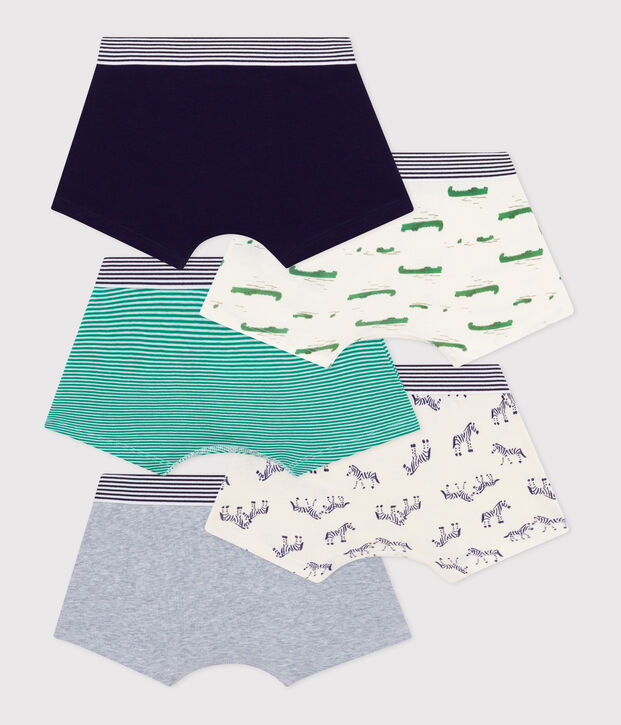 Set Kinder-Boxershorts aus Baumwolle mit Tier-Motiven vielfarbig