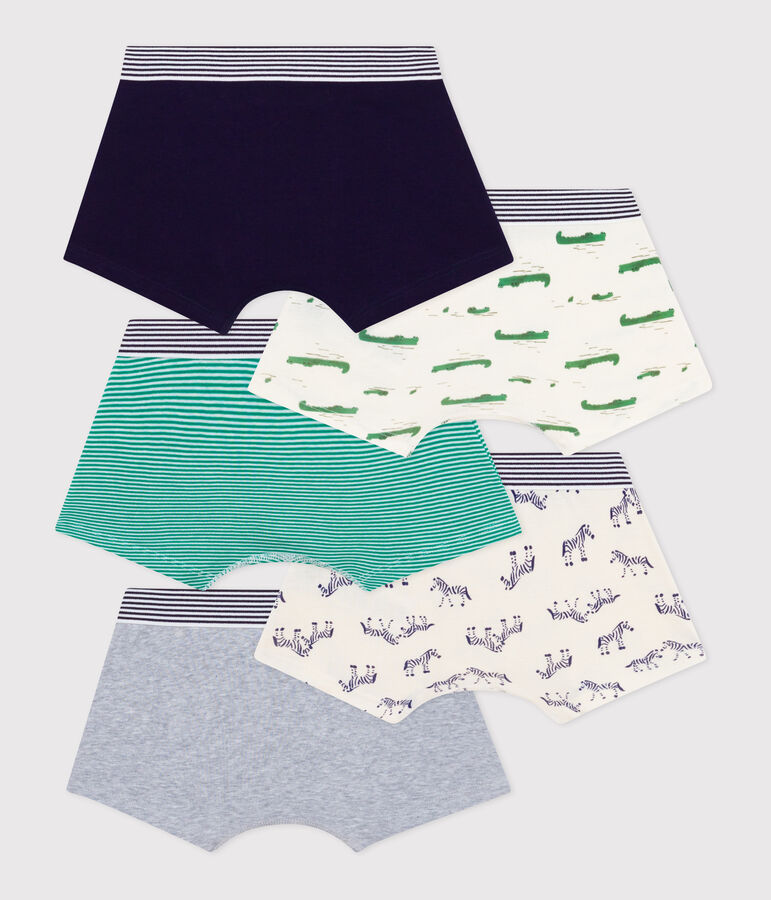 Set Kinder-Boxershorts aus Baumwolle mit Tier-Motiven vielfarbig