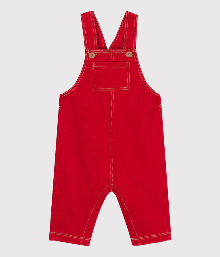 Lange Baby-Latzhose aus Denim rot