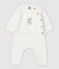 Zweiteiliges Baby-Set aus Bio-Baumwollstrick in Weiß weiss MARSHMALLOW