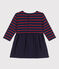 Langärmeliges Kleid für Mädchen blau SMOKING/ LITTORAL