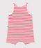 Baby-Kurzoverall aus Baumwolle mit Streifen rot MARSHMALLOW/ SPI