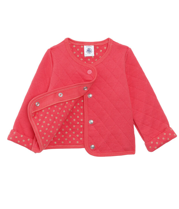 Baby-Cardigan aus gestepptem Doppeljersey f&uuml;r M&auml;dchen rot
