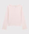 Langärmeliges Kinder-T-Shirt aus Baumwolle für Mädchen rosa FLEUR