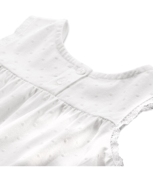 Pyjacourt fille &agrave; pois ton sur ton weiss