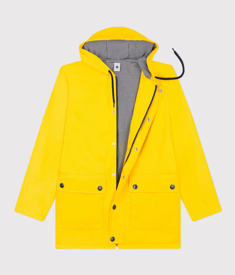 Regenjacke aus recyceltem Material und Bio-Baumwolle gelb JAUNE