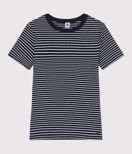 Damen-T-Shirt L'Iconique aus Baumwolle mit Streifen blau SMOKING/weiss MARSHMALLOW