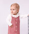 &Auml;rmelloses Baby-Kleid aus Baumwolle mit Streifen und Herz-Aufn&auml;her rosa/rosa