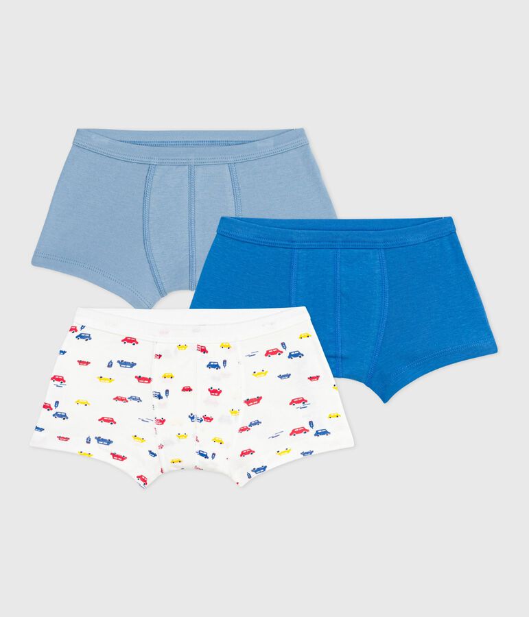 Set Kinder-Boxershorts mit &uuml;berzogenem Bund aus bedruckter Baumwolle vielfarbig