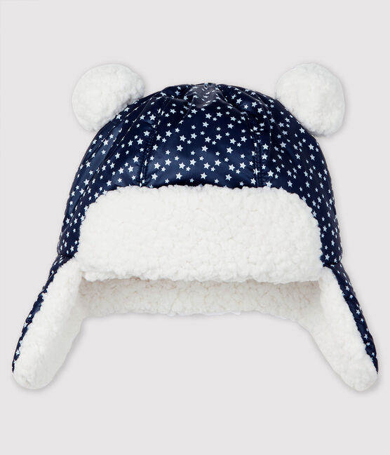 Wasserdichte Baby-Fellmütze für Jungen blau SMOKING/weiss MARSHMALLOW