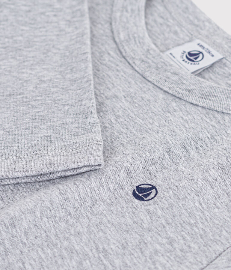 Lang&auml;rmeliges Kinder-T-Shirt aus einfarbiger Baumwolle grau
